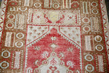 Vintage Faded Anatolian Kirsehir Rug 3.4ftx5.2ft