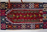 Vintage kilim rug in room decor setting, kilim, Turkish rug, vintage rug, portland, rug shop, bright colors, wild shaman, soft rug, bold color, Portland, Oregon, rug store, rug shop, local shop, antique rug
