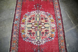 Vintage Faded Anatolian Turkish Rug 3.4ft x 6.7ft