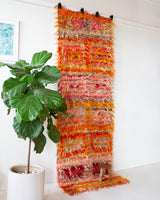 Vintage Turkish runner rug in a living room setting, pile rug, Turkish rug, vintage rug, portland, rug shop, bright colors, wild shaman, soft rug, bold color, Portland, Oregon, rug store, rug shop, local shop, antique rug