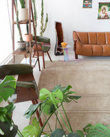 Vintage Turkish rug in living room setting, old rug, antique rug, pastel colors, faded colors, Turkish rug, vintage rug, soft rug, Portland, Oregon, rug store, rug shop, local shop