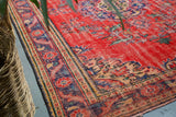 Old Demirci Oushak Rug 6.3ftx8.5ft