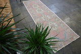 Vintage Faded Anatolian Turkish Runner Rug 2.10ftx9ft