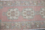 Vintage Faded Anatolian Turkish Runner Rug 2.10ftx9ft
