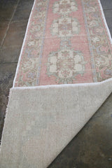 Vintage Faded Anatolian Turkish Runner Rug 2.10ftx9ft