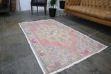Vintage Faded Anatolian Rug 3.5ftx5.7ft
