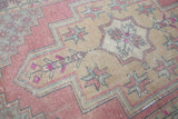 Vintage Faded Anatolian Rug 3.5ftx5.7ft