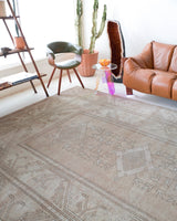 Vintage Turkish rug in living room setting, old rug, antique rug, pastel colors, faded colors, Turkish rug, vintage rug, soft rug, Portland, Oregon, rug store, rug shop, local shop