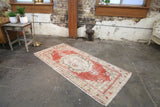 Vintage Faded Anatolian Turkish Rug 3.4x7.2
