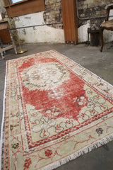 Vintage Faded Anatolian Turkish Rug 3.4x7.2