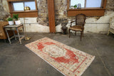 Vintage Faded Anatolian Turkish Rug 3.4x7.2