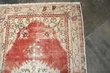 Vintage Faded Anatolian Turkish Rug 3.4x7.2