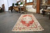 Vintage Faded Anatolian Turkish Rug 3.4x7.2