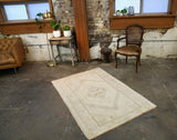 Vintage Faded Anatolian Rug 3.9ft x 5.10ft
