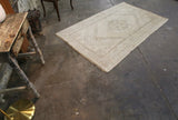 Vintage Faded Anatolian Rug 3.9ft x 5.10ft