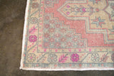 Vintage Faded Anatolian Turkish Rug 3.5ft x 5.7ft