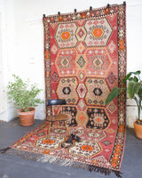 Turkish rug, vintage rug, flat weave, kilim rug, large area rug, square rug, Wild Shaman, Portland, Oregon, rug store, rug shop, local shop, bright colors, area rug, red rug, bold color