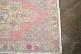 Vintage Faded Anatolian Turkish Rug 3.5ft x 5.7ft