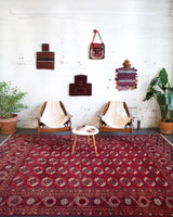 old rug, antique rug, Turkish rug, Portland, Oregon, rug store, rug shop, local shop, bright colors, wild shaman, large rug, area rug, red rug, bold color, burgundy, dark red
