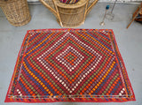 Old Aegean Kilim 3.8ftx4.8ft