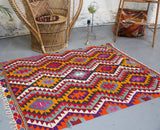 Old Denizli Cal Kilim 4ftx5.4ft