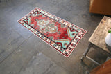 Vintage Faded Anatolian Turkish Rug 2.9x6.1ft