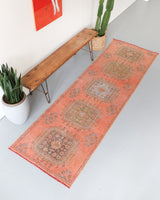 Old Konya Sille Turkish Runner Rug 3.4ftx10.5ft