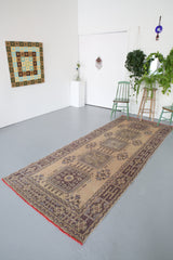 Vintage Konya Sille Turkish Runner Rug 4'4"x10'10"