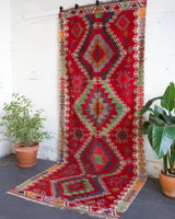 Turkish rug, vintage rug, flat weave, kilim rug, large area rug, square rug, Wild Shaman, Portland, Oregon, rug store, rug shop, local shop, bright colors, area rug, red rug, bold color