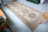 Vintage Konya Sille Turkish Runner Rug 4'5"x11'