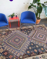 old rug, antique rug, earthy colors, faded colors, Turkish rug, vintage rug, flat weave, kilim rug, large area rug, square rug, Wild Shaman, Portland, Oregon, rug store, rug shop, local shop