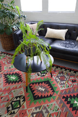 Turkish rug, vintage rug, flat weave, kilim rug, large area rug, square rug, Wild Shaman, Portland, Oregon, rug store, rug shop, local shop, bright colors, area rug, red rug, bold color