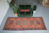 Old Konya Sille Turkish Runner Rug 4ftx10.6ft