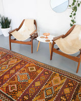 Turkish rug, vintage rug, flat weave, kilim rug, large area rug, square rug, Wild Shaman, Portland, Oregon, rug store, rug shop, local shop, bright colors, area rug, red rug, bold color