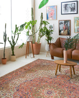 Area rug in a living room setting, pile rug, Turkish rug, old rug, antique rug, pastel colors, faded colors, Turkish rug, vintage rug, soft rug, Portland, Oregon, rug store, rug shop, local shop