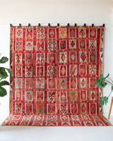 Vintage kilim rug in room decor setting, kilim, Turkish rug, vintage rug, portland, rug shop, bright colors, wild shaman, soft rug, bold color, Portland, Oregon, rug store, rug shop, local shop, antique rug