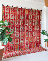 Vintage kilim rug in room decor setting, kilim, Turkish rug, vintage rug, portland, rug shop, bright colors, wild shaman, soft rug, bold color, Portland, Oregon, rug store, rug shop, local shop, antique rug