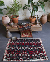 old rug, antique rug, earthy colors, bold colors, turkish rug, vintage rug, flat weave, kilim rug, large area rug, square rug, Wild Shaman, Portland, Oregon, rug store, rug shop, local shop