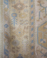 Vintage Turkish rug in living room setting, old rug, antique rug, pastel colors, faded colors, Turkish rug, vintage rug, soft rug, Portland, Oregon, rug store, rug shop, local shop