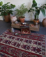 old rug, antique rug, earthy colors, bold colors, turkish rug, vintage rug, flat weave, kilim rug, large area rug, square rug, Wild Shaman, Portland, Oregon, rug store, rug shop, local shop