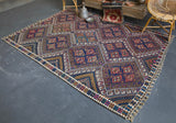 old rug, antique rug, earthy colors, bold colors, turkish rug, vintage rug, flat weave, kilim rug, large area rug, square rug, Wild Shaman, Portland, Oregon, rug store, rug shop, local shop
