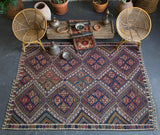 old rug, antique rug, earthy colors, bold colors, turkish rug, vintage rug, flat weave, kilim rug, large area rug, square rug, Wild Shaman, Portland, Oregon, rug store, rug shop, local shop