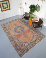 Vintage Turkish Isparta Rug 6.10ftx10.7ft