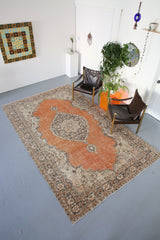 Vintage Turkish Isparta Rug 7ftx11ft