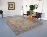 Vintage Turkish Isparta Rug 7.9ftx10.10ft