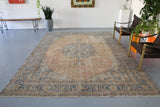 Vintage Turkish Isparta Rug 7.9ftx10.10ft