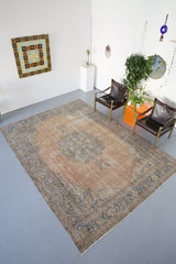 Vintage Turkish Isparta Rug 7.9ftx10.10ft