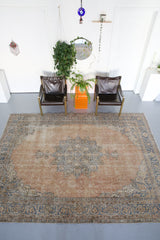 Vintage Turkish Isparta Rug 7.9ftx10.10ft