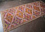 Vintage Mersin Mut Cicim Kilim 3.8ftx9ft