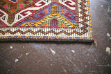 Vintage Mersin Mut Cicim Kilim 3.8ftx9ft